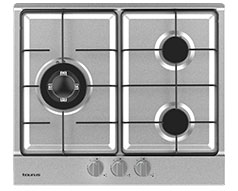 TAURUS HOB GAS 3 COOKING ZONES STAINLESS STEEL SILVER 60CM 6050W GI3EB