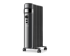 Taurus Heater 7 Fin Oil Filled Steel Black Wifi Enabled 3Heat Settings 1500W "Agadir Connect"